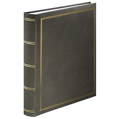Obrázek Hama Super Jumbo fotoalbum London 34 x 35 cm (fotokniha s 80 bílými stranami, album pro 480 fotografií k vlastnímu vytvoření a nalepení, listy z pergamenu) šedé