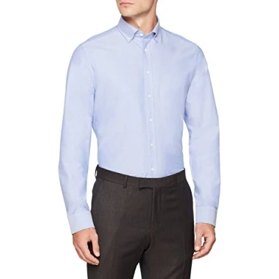 Obrázek Seidensticker Pánská business košile Slim Fit Oxford límec Button Down dlouhý rukáv 100% bavlna, Modrá (modrá 13)
