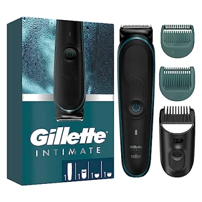 Obrázek Gillette Intimate pánský zastřihovač i5 pro intimní oblasti, holicí strojek SkinFirst s celoživotně ostrými čepelemi, vodotěsný, bezdrátový mokré a suché použití
