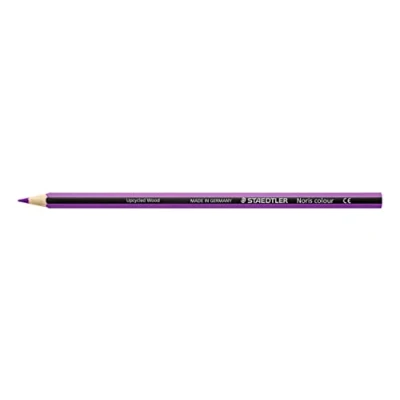 Obrázek STAEDTLER Pastelky Noris colour, fialové, protiskluzový měkký povrch, vysoká odolnost proti zlomení, Made from Upcycled Wood, intenzivní barvy, šestihranný formát, 12 fialových barevných tužek, 185 6