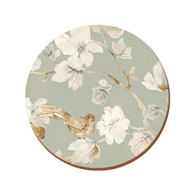 Obrázek CREATIVE TOPS Duck Egg Floral Premium podložka pod hlavu s korkovou zadní stranou ve 4dílné sadě, 12 cm (4¾ palce)
