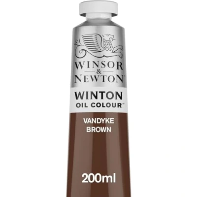 Obrázek Winsor &amp; Newton 1437676 Winton, feine hochwertige Ölfarbe 200ml Tube mit gleichmäßiger Konsistenz, Lichtbeständig, hohe Deckkraft, Reich an Farbpigmenten Vandyke Braun
