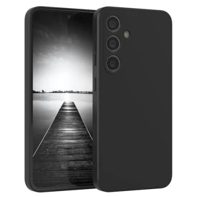 Obrázek EAZY Case Silikonové pouzdro pro Samsung Galaxy S24 Silikon Černé nárazuvzdorné na mobil ochranné s ochranou fotoaparátu tenké Premium ochrana Cover TPU Phone