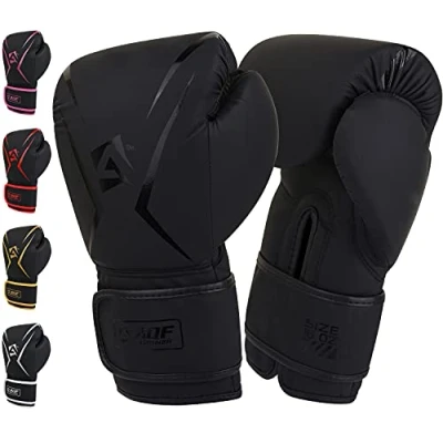 Obrázek AQF Boxhandschuhe, Boxsack Leder Handschuhe Herren Frauen, MMA Sandsäcke, Boxhandschuhe Kinder Für Kickboxen, Muay Thai, Kampfsport Boxing Gloves 4 6 8 10 12 14 16 Oz (4 oz, Schwarz)