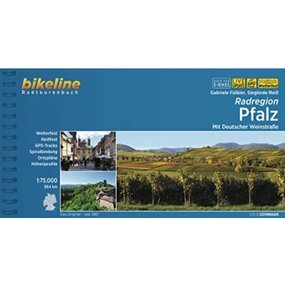 Obrázek Radregion Pfalz: Mit Deutscher Weinstraße. 1:75.000, 944 km, wetterfest/reißfest, GPS Tracks Download, LiveUpdate (Bikeline Radtourenbücher)