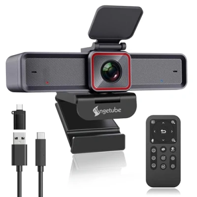 Obrázek Angetube 4K Streaming Webcam mit KI Tracking, HDR, Dual AI Mikrofone Geräuschunterdrückung, spezielle Modi, USB3.0 Webcam, ideal für Laptop, Videokamera Meeting, Konferenzen, Live