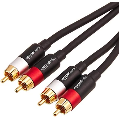 Obrázek Amazon Basics 2 RCA konektor audio kabel, PBH 20217, 2,4 m, černý