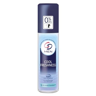 Obrázek CD MEN Deo rozprašovač &#039;Cool Freshness&#039;, 75 ml, deodorant bez hliníkových solí, svěží vůně, dlouhodobá ochrana, vhodný pro citlivou pokožku, veganská péče o tělo
