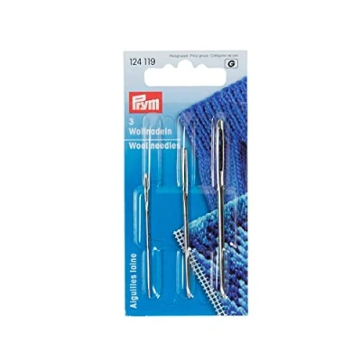 Obrázek Prym 124119 jehly na vlněné a smyrna bez špiček, ST 1+3 stříbrná, 1 kus 70 x 2,40 mm, 60 1,90 50 1,2 3 kusy