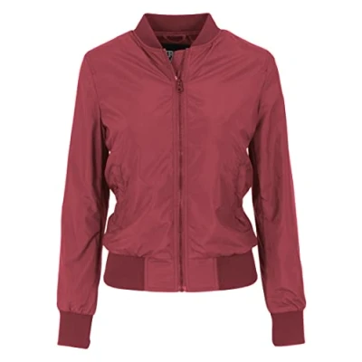 Obrázek Urban Classics Dámská bunda Bomber Ladies Light Jacket, lehká letecká pro ženy v mnoha barvách, velikosti XS XL, Red (Burgundy 606)