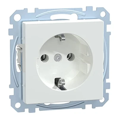 Obrázek Schneider Electric Merten MEG2301 0325 Schuko zásuvka, zásuvkové svorky, ochranná kontaktní systém M, aktivní bílá lesklá, Made in Germany