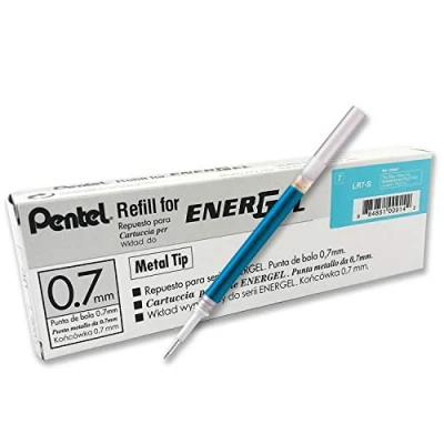 Obrázek Pentel LR7 SX náhradní náplň pro gelové tužky Ener 0,7mm kuličková špička, světle modrá, 12 kusů