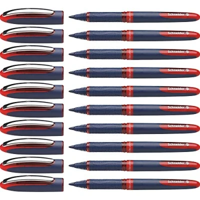 Obrázek Schneider 183002 One Business kuličkové pero (vhodné pro dokumenty s tloušťkou linky 0,6 mm, Made in Germany) balení po 10 kusech, červené