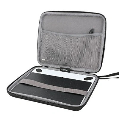 Obrázek co2CREA Tvrdý cestovní ochranný kryt pouzdro taška pro Wacom Intuos S, černý psací stůl, mobilní kreslicí tablet (taška S)