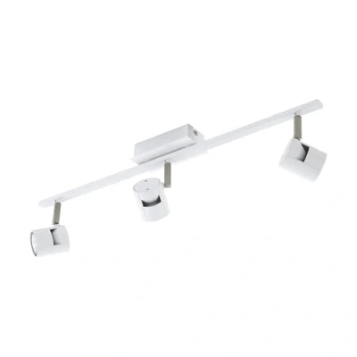 Obrázek EGLO LED stropní svítidlo Vergiano, se 3 žárovkami, stmívatelné, zářič z kovu, hliníku, lampa do obývacího pokoje v bílé barvě a matný nikl, bodová světla vč. žárovky GU10,