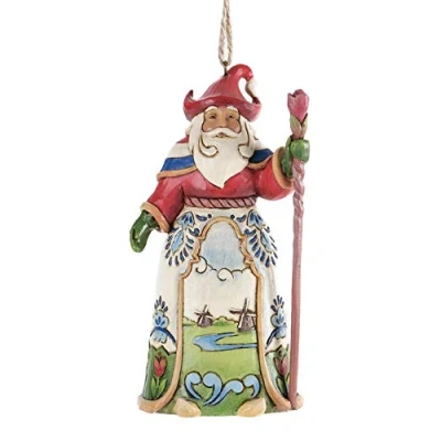 Obrázek Jim Shore Heartwood Creek dekorační figurka Santa Claus z umělé pryskyřice, k zavěšení, 11,4 cm