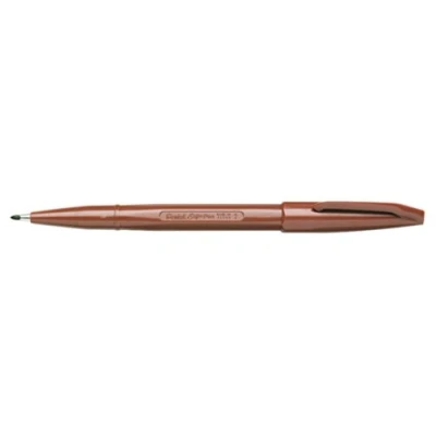Obrázek Pentel S520 E Sign Pen fixy s vlákny, 0,8 mm tloušťka čáry, hnědá, balení 12 ks