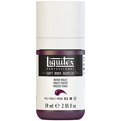 Obrázek Liquitex 1959502 Profesionální akrylová barva Soft Body umělecká v krémové krycí konzistenci, vysoká pigmentace, stálobarevná a odolná proti stárnutí, 59 ml láhev tlumená fialová