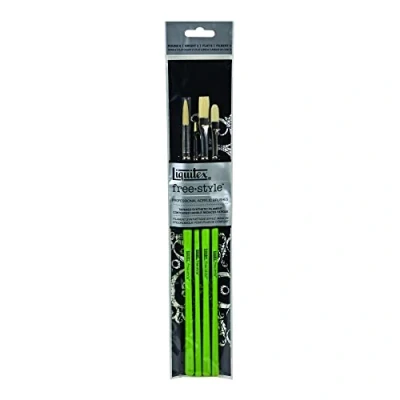 Obrázek Liquitex 1301201 Free Style XL Umělec štětec, dlouhá životnost, tvarově stabilní z vysoce kvalitních syntetických vláken pro plnou kontrolu při nanášení barvy 4 kusy mix
