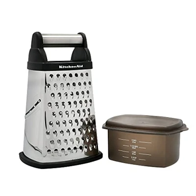 Obrázek KitchenAid Vierkantreibe, 4 seitige Käsereibe aus Edelstahl mit Hobel, Reibe und Zesteur