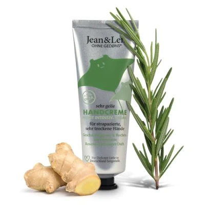 Obrázek Jean &amp; Len Velmi nadržený krém na ruce Rosemary Ginger, s ureou, péče o pro suché a popraskané ruce, hydratuje pečuje intenzivně, bez parabenů silikonů, tuba, 75 ml