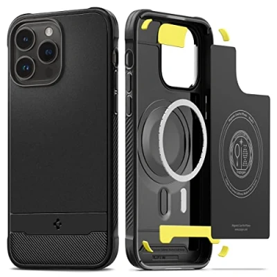Obrázek Spigen Rugged Armor MagFit pouzdro kompatibilní s iPhone 14 Pro Max matná černá