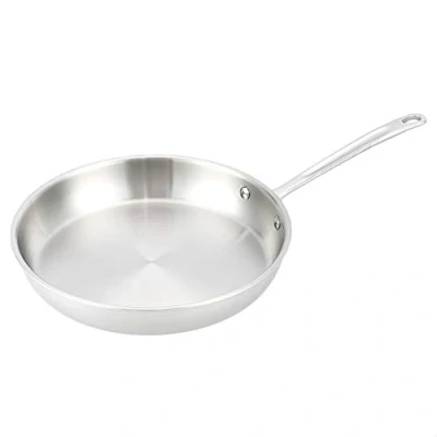 Obrázek Amazon Basics Pánev z ušlechtilé oceli, 3vrstvá, 30 cm, tepelně odolná rukojeť, stříbrná barva (dříve značka AmazonCommercial značka)