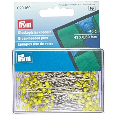 Obrázek Prym jehly na skleněné hlavy, 0,60 x 43 mm, žlutá, 40 g, ocel, 0,6 mm