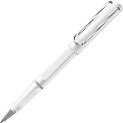 Obrázek Lamy safari white kuličkové pero nadčasově klasické s ergonomickou rukojetí a šířkou tahu M kryt z robustního ASA plastu náplní pro inkoustové 63 v modré barvě