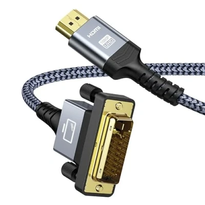 Obrázek SNOWKIDS kabel HDMI na DVI adaptér 1. 8 m, adaptéru (nejnovější standard) s 1080P Highspeed Full HD 24+1 obousměrný konvertor podporuje 3D, D