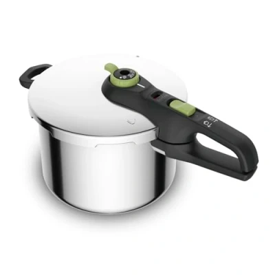 Obrázek Tefal Secure Trendy tlakový hrnec indukční 6l, 2stupňový regulátor pečení: intenzivní stupeň 117 C, ochrany 112 kapslové dno, pro všechny typy sporáků, ušlechtilá