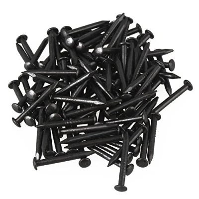 Obrázek 50 ocelových hřebíků, 15 x 1,5 mm kulatá hlava černé nehty, pro DIY umělecké řemeslo s úložným boxem