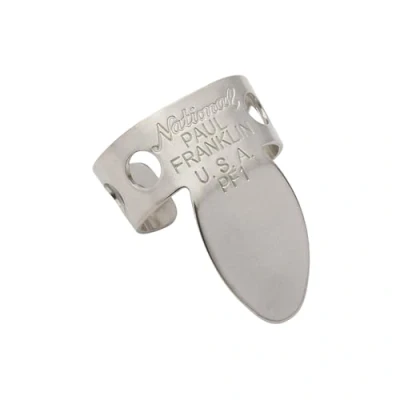 Obrázek National Gitarrenplektren Paul Franklin Fingerpicks Banjoplektren Stahlgitarrenplektren Gitarrendaumenplektren Nickel, 4er Pack