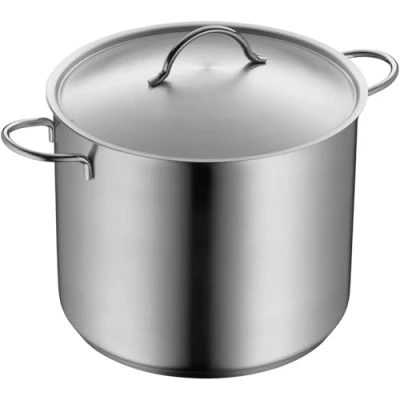 Obrázek WMF hrnec na zeleninu, polévku, indukční 28 cm, kovové víko s otvorem páru, velký vaření 14 l, nerezová ocel Cromargan, matovaná, bez povrchové úpravy, vhodný do trouby