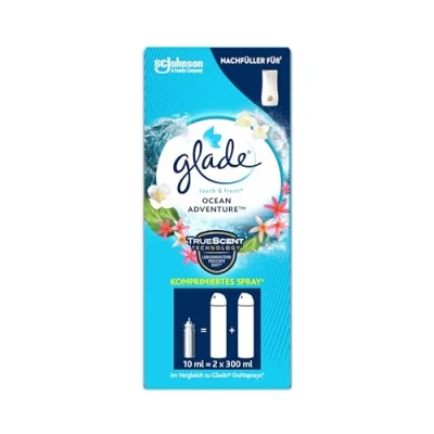 Obrázek Glade Touch &amp; Fresh (Brise One Touch) doplňovač, osvěžovač vzduchu mini sprej, Ocean Adventure, 1 balení (1 x 10 ml)