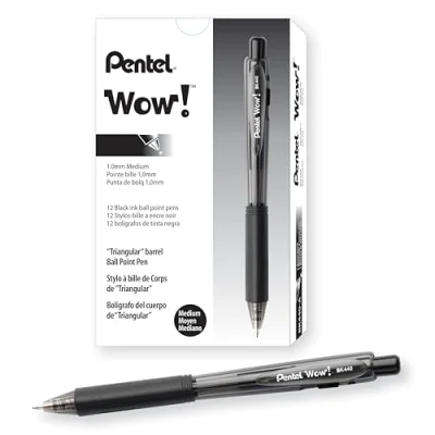 Obrázek Pentel BK440 propiska s potiskem mechanika A Ergonomickým trojúhelník rukojetí, balení po 12 ks, černá