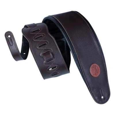 Obrázek Levy s Leathers Signature Series MSS2 4 pro DBR Garment Kůže popruh na kytaru tmavě hnědá