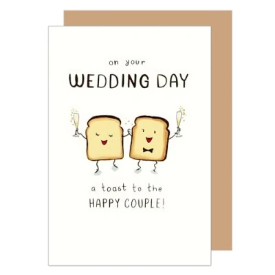 Obrázek Edition Seidel Prémiové Blahopřání ke svatbě s obálkou z kraftového papíru. Svatební přání k Married Wedding novomanželé toast anstoßen (H487 SW024)