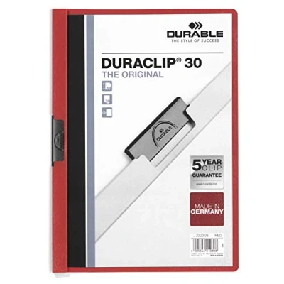 Obrázek Durable Svorka Duraclip Original 30 (pro 1 listů A4), 25 kusů, červená, 220003