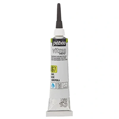 Obrázek Pébéo Vitrea 160 Wasserbasierte Farbe für Glas, Porzellan, Metall, Keramik Tube 20 ml, Pearl, Perlmutt