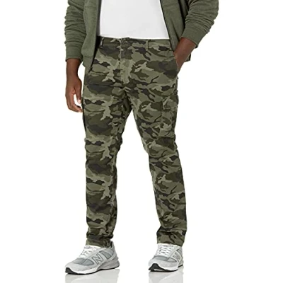 Obrázek Amazon Essentials Herren Gerade geschnittene Stretch Cargohose (erhältlich in Big &amp; Tall), Grün Tarnmuster, 40W / 29L
