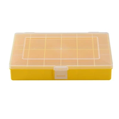 Obrázek hünersdorff Krabička na sortiment PP Compact s 12 přihrádkami stabilní třídicí box šrouby a jiné malé díly pevné rozdělení přihrádek 17 x 25 4,6 cm, žlutá, matná