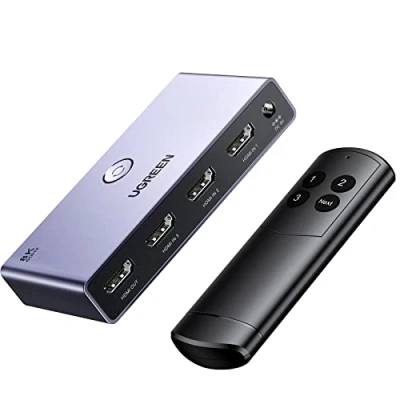 Obrázek UGREEN HDMI 2.1 Switch 8K@60Hz Splitter 3 In 1 Out Umschaltpulte Unterstützt VRR &amp; ALLM, Dolby Vision, Kompatibel mit PS5, Xbox, Apple TV, DVD Spieler
