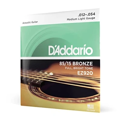 Obrázek D&#039;Addario kytarové struny westernová kytara akustická nejoblíbenější značka na světě EZ920 85/15 bronzová střední světlo (1254)