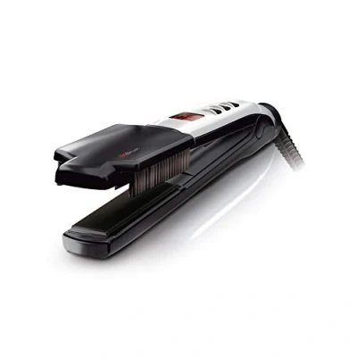 Obrázek Valera Swiss&#039;X Super Brush &amp; Shine profesionální žehlička na vlasy, kombinovaný systém pro vyhlazení a současné kartáčování, s generátorem iontů digitálním displejem řízení teploty, barva černá