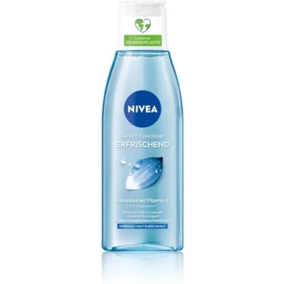 Obrázek NIVEA Osvěžující pleťová voda pro normální a smíšenou pleť, veganský toner na obličej s vitaminem E čistí osvěžuje pokožku, poskytuje intenzivní vlhkost (200 ml)