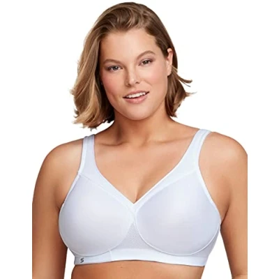 Obrázek Glamorise Dámská celoplošná podprsenka Full Figure MagicLift Seamless Wirefree Sports Bra #1006, bílá