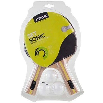 Obrázek STIGA Sonic Tischtennisschläger und Bälle Set Tischtennisset Tabletennis Racket, Rot/Schwarz