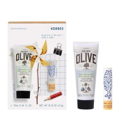 Obrázek KORRES WINTER ESSENTIALS sada pro péči o ruce a rty dárková s krémem na něj za výhodnou cenu suché křehké