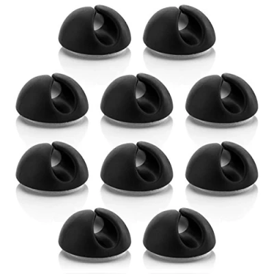 Obrázek deleyCON 10x Kabel Klips Držák kabelu Vedení kabelů Fixace Organizér pro kabely do 8 mm Kabelové svorky Upevnění Management černý